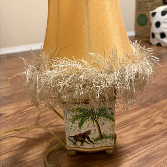 COPY - Vintage Jungle Monkey Table Lamp with Fringe Shade – Whimsical Tropical … - Picture 4 of 6